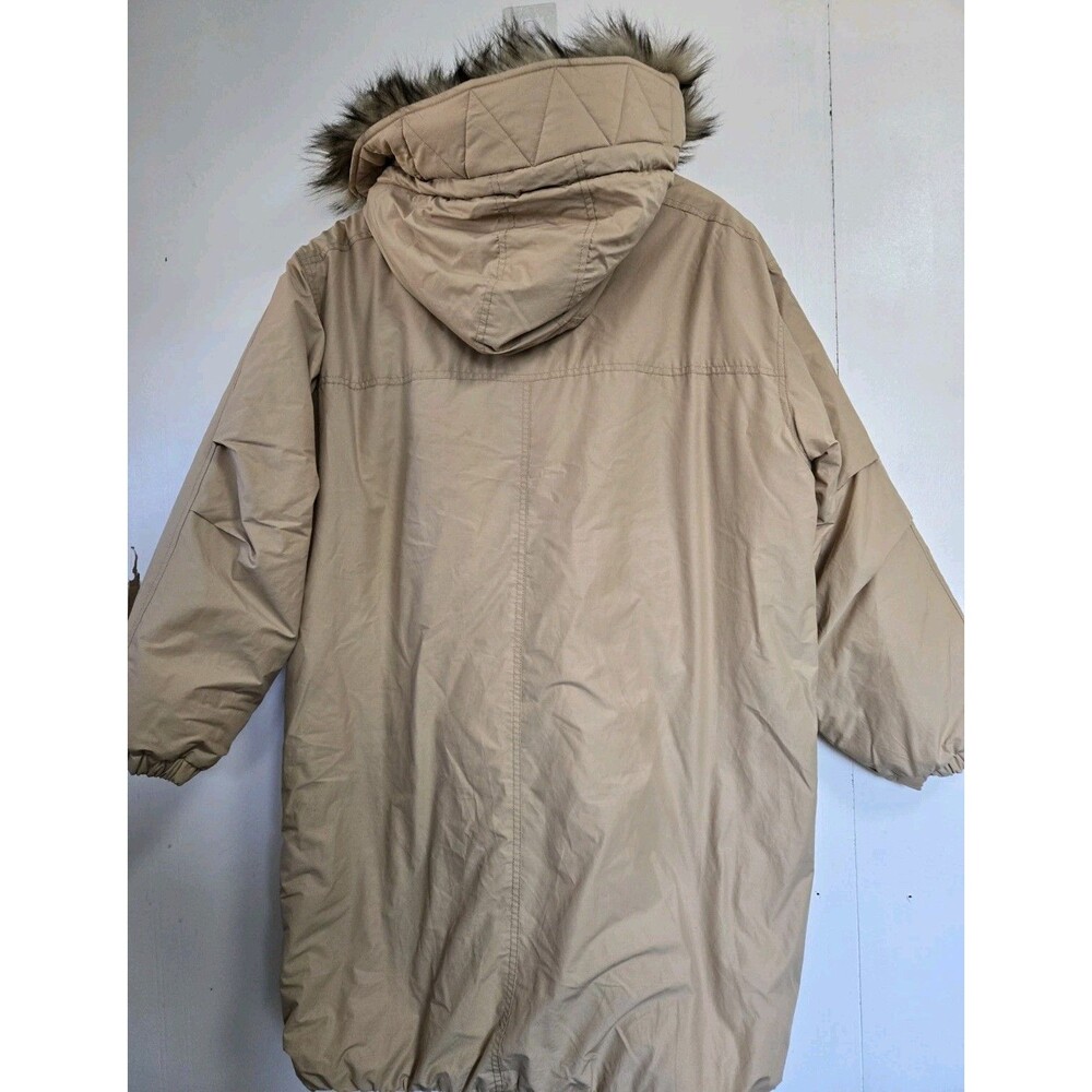American‎ Eagle Coat Womens L Brown Faux Fur Sherpa Lined Winter Warm Cozy - Picture 5 of 8